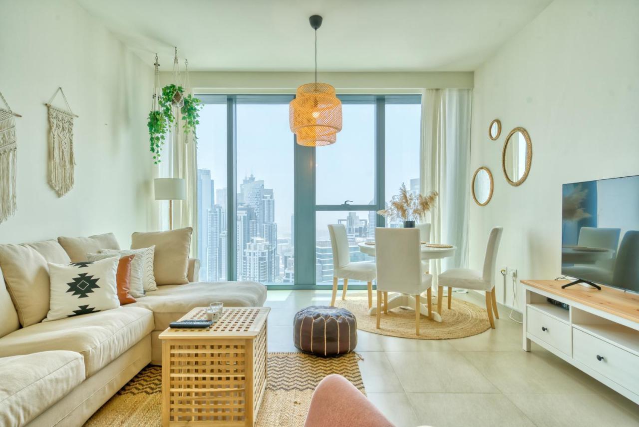 Boho-Chic Cosy 1Br, Minutes To Burj Khalifa Apartment Dubai Luaran gambar